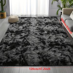 Soft and Fluffy Shaggy Area Rug in Dark Gray - Perfect for Your Game Room, Bedroom, or Living Room - Machine Washable - 120cm x 47.2inch