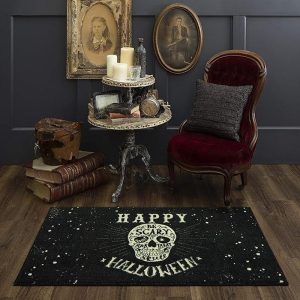 1pc, Be Scary Skull Black Area Rug, Indoor Use. Rug Is Widely Used for Living Room And So On.