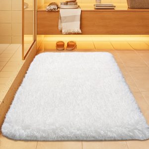 Bathroom Absorbent Non-slip Floor Mat, Household Long Hair Soft Floor Mat, Toilet Solid Color Simple Entrance Mat, Bedside Bedroom Rug, Living Room Floor Mat