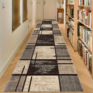 1pc Modern Geometric Non-Slip Rug - Stain Resistant, Waterproof, and Absorbent Long Strip Floor Mat for Nordic Corridor, Rectangular Hallway, Foyer, Bedside, and Home Decor