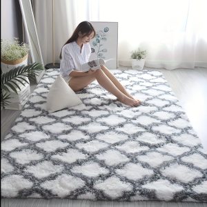 1pc, Ultra Plush Soft Area Rugs For Bedroom Living Room, Tie-Dyed Luxury Plush Fluffy Bedside Rug, Washable Shag Furry Carpet Non Shedding For Room Home Decorative Rug, Home Decor, Room Decor