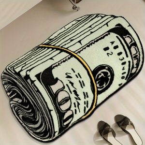 1pc Non-Slip Washable Area Rug with Creative Dollar Pattern - Perfect for Bedroom, Living Room, Office, Nursery, and Home Decor