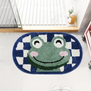 Cute Bath Mat, Thick Soft Absorbent Microfiber Frog Bathroom Rug, Non-Slip Cute Bath Rugs, Machine Wash Dry, Bathroom Mats for Bathroom Floor, Bathtub, Shower, Sink and Decor