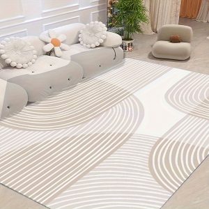 1pc Geometric Pattern Waterproof & Non-Slip Floor Mat - Machine Washable, Absorbent Carpet for Living Room, Bedroom, Kitchen, Hallway, Bathroom, Laundry - Perfect for Outdoor Patio, Garden, Nursery Washable Area Rug Outdoor Rugs For Patio Waterproof Reversible