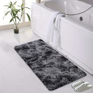 1pc Fluffy Tie Dye Runner Rug For Bathroom, Non-Slip Soft Bathroom Mat Shower Floor Mat, Bathtub Mat, Good Water Absorption, Soft And Skin Friendly, Thick Plush Rug For Shower, Bath Room Decor, Machine Washable