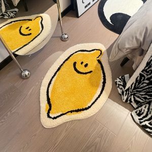 1pc Lemon Carpet Fun And Creative Style Bedroom, Home, Living Room, Bathroom Floor Mat Farmhouse Home Decor Aesthetic Room Decor Art Supplies